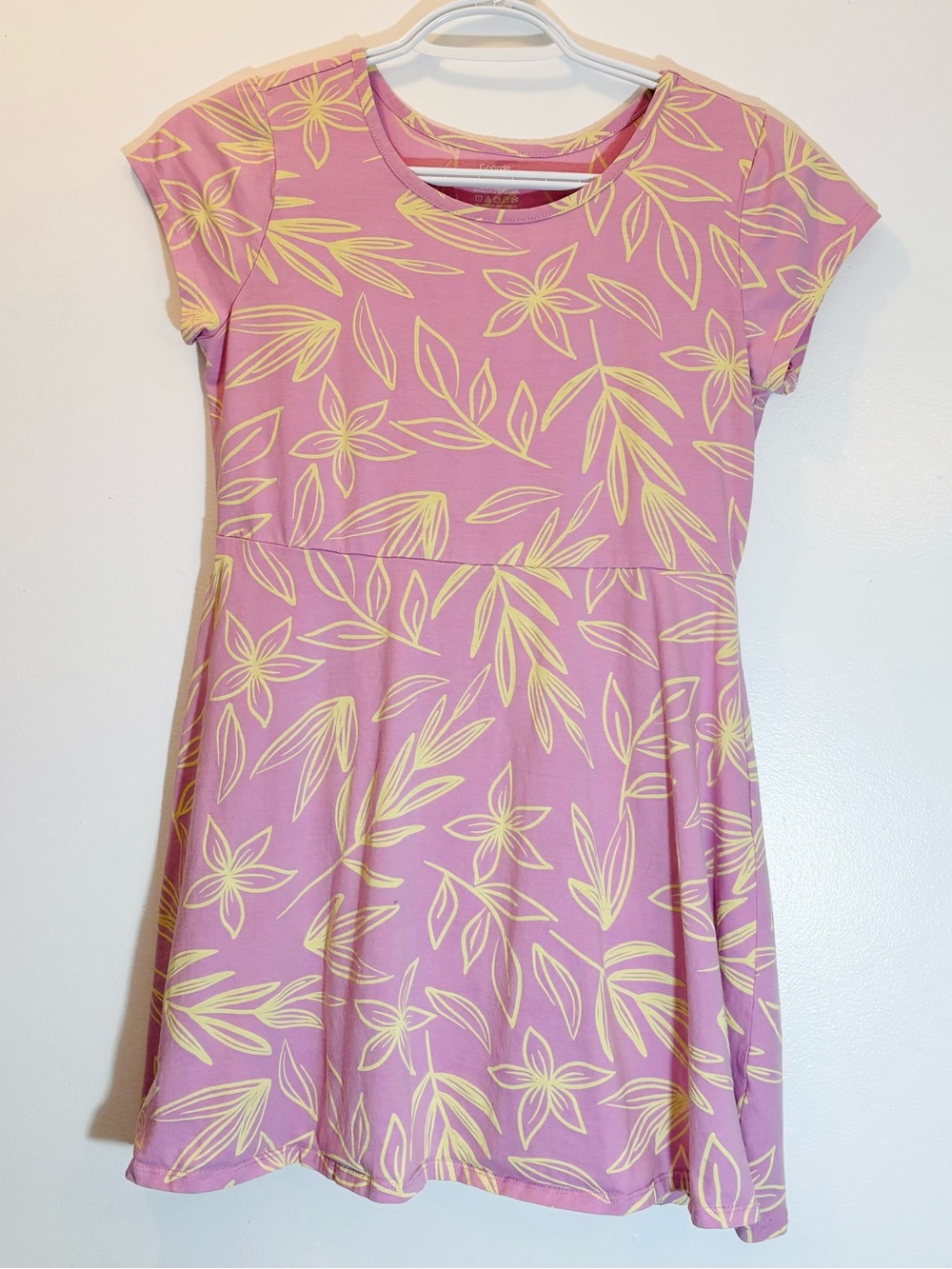 George Girls Orchid Pink Tropical Floral Skater Dress Size XL 14-16 Summer